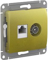 Розетка RJ45+TV Оконечная без рамки Systeme Electric Glossa 2-м. фисташковый картинка